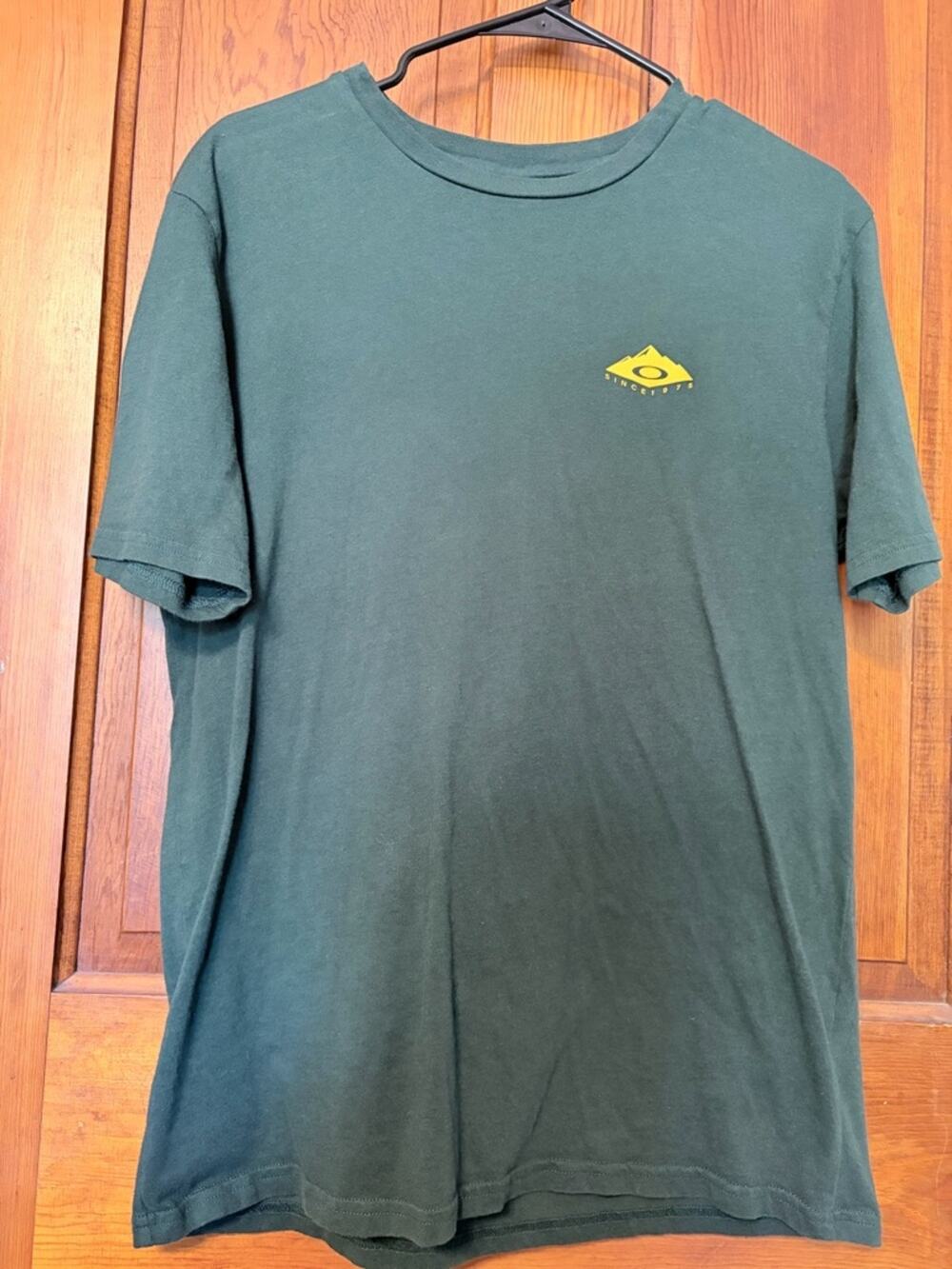 Oakley Dark Green Short Sleeve Tee with Yellow Logo
